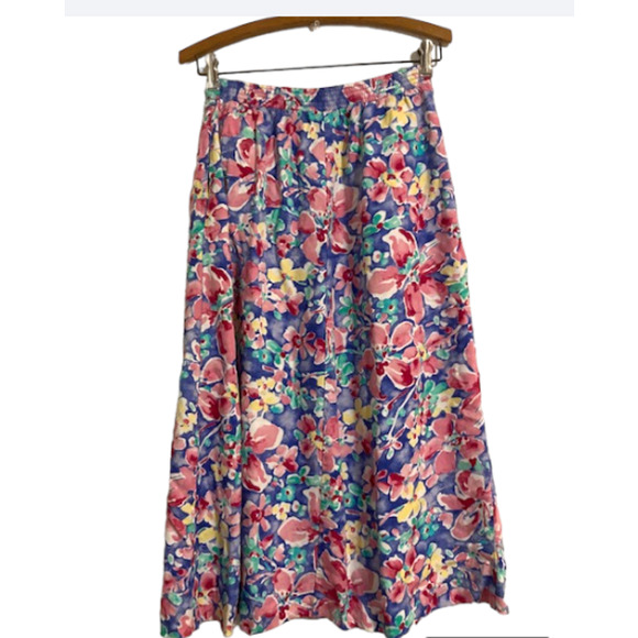 Vintage Floral Skirt w/ POCKETS - Napa Valley - Size 4 - Picture 7 of 7